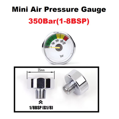 HPA Air Mini Micro Pressure Gauge Manometer PCP | Thread 1/8BSP (G1/8) | 350BAR