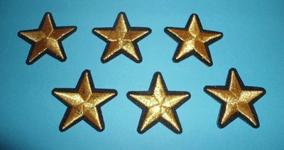 Flicken Aufbügler Applikation Aufnäher Patches 6x Stern gold/schwarz 3,7cmx3,9cm