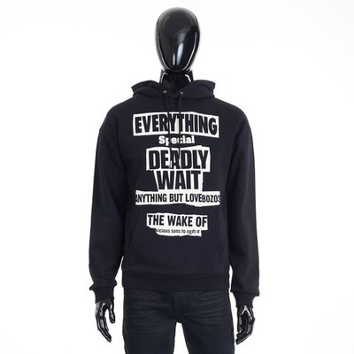 CELINE x ALAN VEGA 1100$ Black Hoodie - Everything Special Print, Cotton Fleece