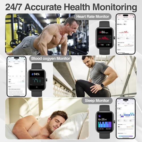 Modern Fitness Watch with 1.83" Touchscreen, Bluetooth Calls & Waterproof - Photo 7 sur 11