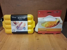 2- Pack Microwave Hot Dog & Sausage Cooker + Omelet Pan