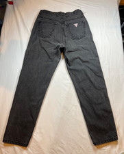 Guess Georges Marciano 26x27 USA Black Straight 90s Triangle Logo Jeans Pant VTG