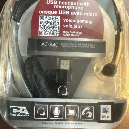 Cyber Acoustics AC-840 USB Connector Single Ear Internet Communication Mono Head - Picture 5 of 5