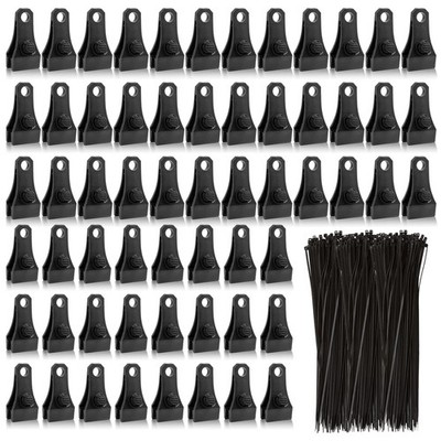 Heavy Duty Tarp Clips 60PCS with 200 Zip Ties for Outdoor Camping & Covers