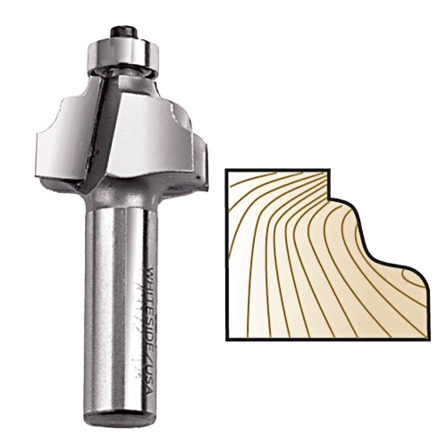 Whiteside Wavy Edge Bit, 1/2 in. SH x 1/8 in. R 3172