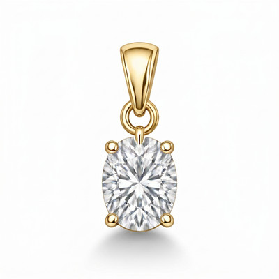 0.50ct 14k Yellow Gold Solitaire Pendant with Bail in Oval Lab Grown Diamonds