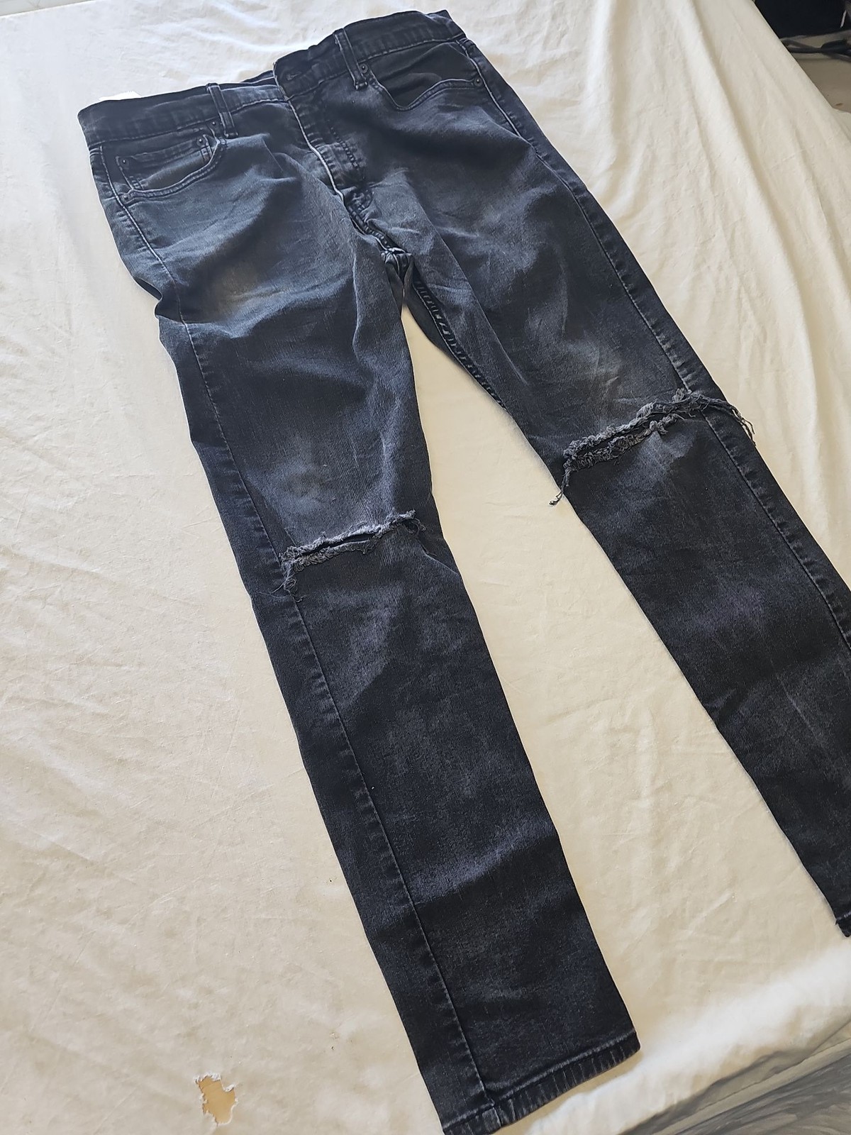 Levi's 512 Slim Taper Distressed Black Jeans W36 L32 J565 image 5
