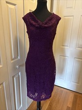 Lauren Ralph Lauren Mulberry Lace Cowl Neck Dress Size 6
