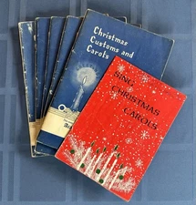 VTG Lot Of 5 Christmas Customs and Carols Books 1944 Rodeheaver Hall-Mack+Sing..