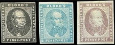 Three 1800s D.O Blood & Co. Local Penny Post Henry Clay unidentified Unused!