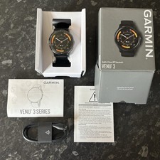 Garmin Venu 3 Smart Watch GPS, Black, Health Fitness Tracker Excellent Condition