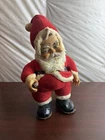 Vintage Santa Claus Plush Figurine Holding Coca-Cola Bottle, Red Suit