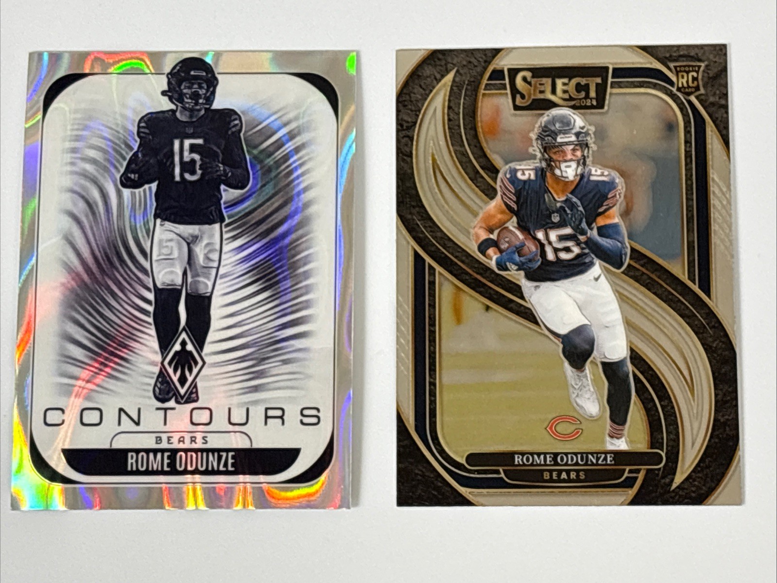 Rome Odunze 2025 Phoenix Silver Lava #’d 004/199 & 2024 Select Premier Level RC
