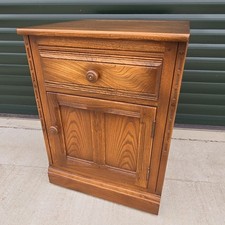 Ercol Old Colonial Single Cupboard & Drawer Side Bedside Table - Golden Dawn