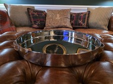 Ralph Lauren Home Wyatt Stainless Steel And Leather  Serving Tray