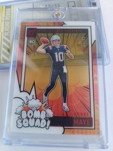2024 Panini Clearly Donruss - Clearly Bomb Squad Drake Maye #3 Red /99 (RC)
