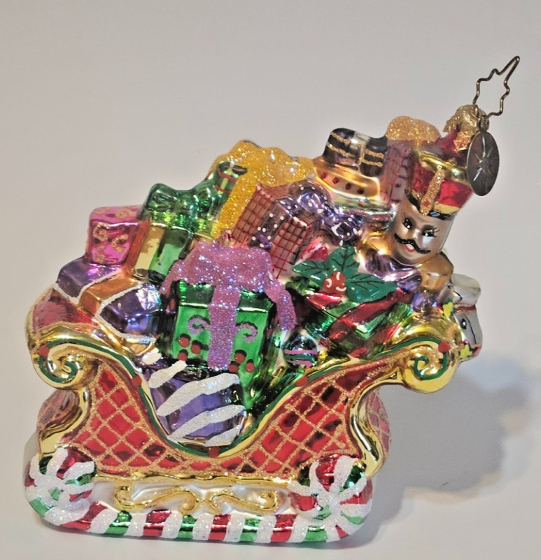 CHRISTOPHER RADKO CHRISTMAS ORNAMENT TREASURE SLEIGH SANTA NUTCRACKER