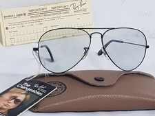 Vtg Ray-ban Aviator Black Large Metal Sunglasses USA B L Changeable Lenses 58mm