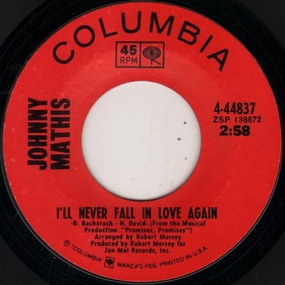 Johnny Mathis - I'll Never Fall In Love Again / Whoever You Are I Lo - C8100z
