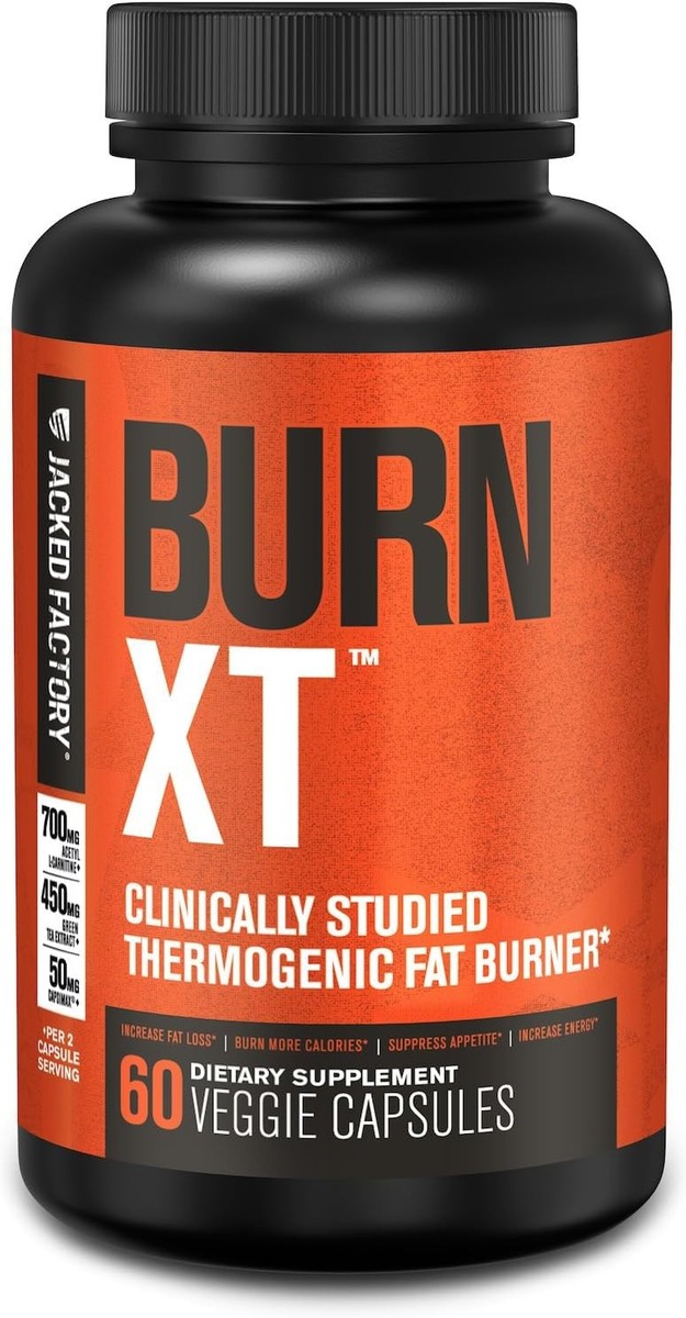 Jacked Factory BURN-XT Thermogenic Fat Burner Capsules - 60 Count