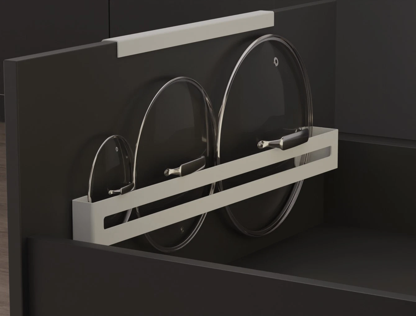 PAN LID HOLDER Storage Rack, Wall Mount Pot Cover, Organizer Kitchen Accessories