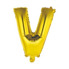 Gold Letter V Foil Balloon 14 Inches Celebrate It Air Fill Only Party Decor