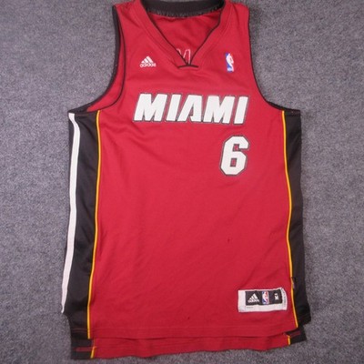 Miami Heat Jersey Mens Medium Red NBA Basketball Adidas LeBron James 6