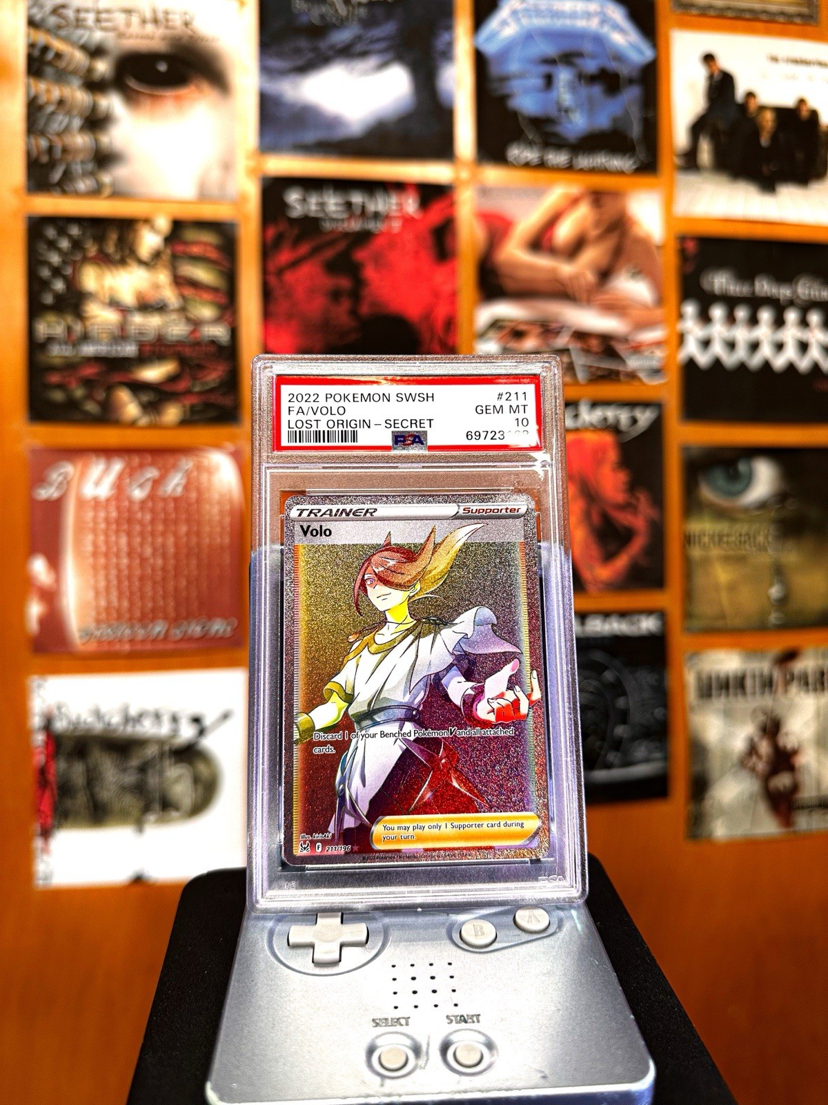 Pokémon Volo Full Art Secret Rare Holo Swsh11 Lost Origin 211/196 PSA 10 TCG