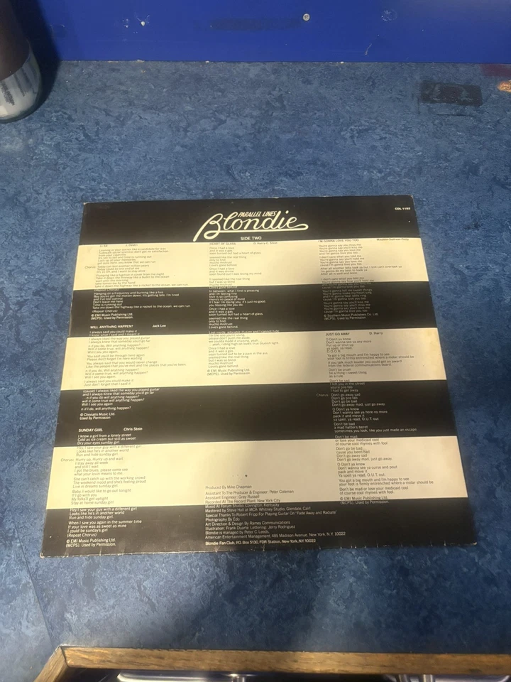 Blondie Parallel Lines 12" Vinyl Record Chrysalis Records 1978 - Image 2 of 4