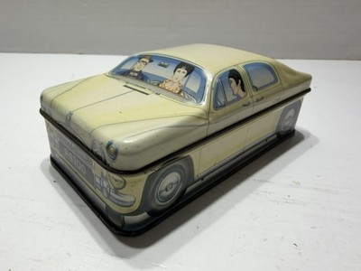 Vintage 1982 Ian Logan Carlectables White Car Metal Tin