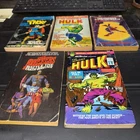 Lot of 5 Vintage Marvel SPIDER-MAN Comic Paperbacks HULK THOR AVENGERS