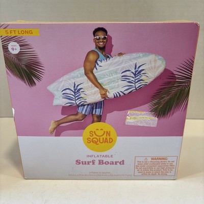 Sun Squad Inflatable Surf Board Pool Float Raft Lounger 5 Feet Long New