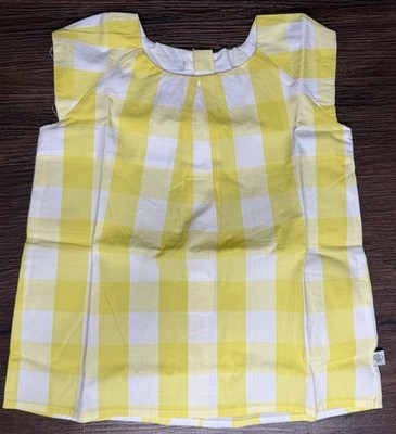 Chicco Baby Toddler Girl Yellow Gingham Check 100% Cotton Summer Blouse Top 4Y