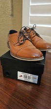 Bruno Marc Prince-K1 Men's Brown Leather Cap Toe Lace-Up Oxford Dress Shoes 6