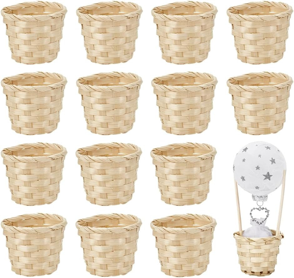 Set 16 Mini Cestini Legno per Confettata e Decorazioni Matrimonio