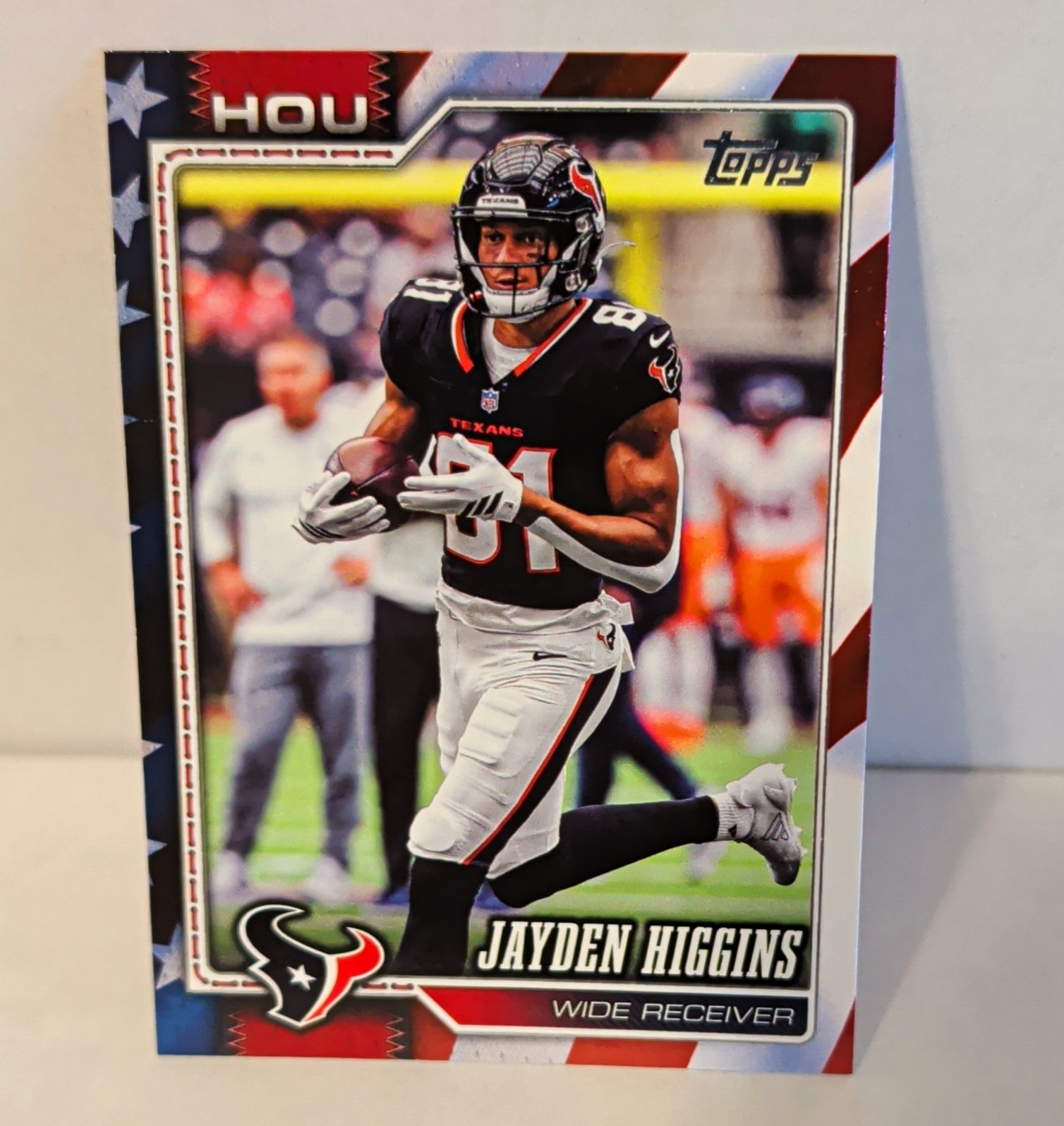 Jayden Higgins Independence Day /76 Topps 2026 Flagship #79 Houston Texans SSP