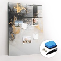 Magnetwand Glas Mit Marker Schwamm Magneten Abstrakter Marmor 70X100 Cm