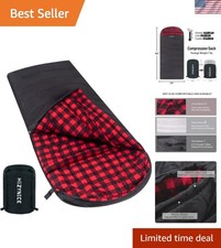 Cold Weather Sleeping Bag 100% Cotton Flannel XXL for Adults Big and Tall,Fre...