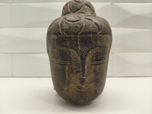 Carved Stone Buddha Head Sculpture Asian Art Statue Decor, Asian Spiritual Decor