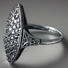 Vintage Art Deco Silver & Marcasite Ring Size M