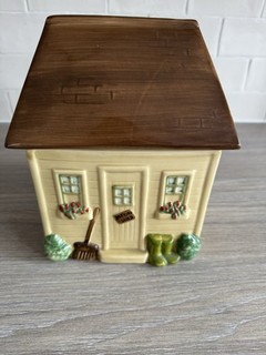 M&S Cottage Biscuit Barrel Storage Jar Vintage