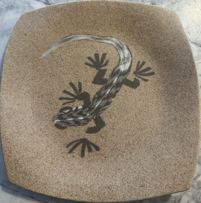 Buzzard Mountain vintage 1996 Ceramic Square Decorative Lizard Plate Design 