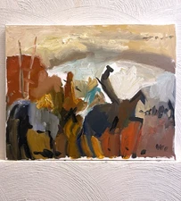 Western Horse Cowboy Arizona Surrealism Oil Painting On Canvas 16”x20” Original