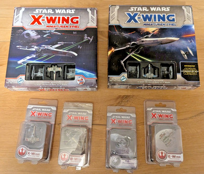X Wing Miniaturenspiel 2x Grundspiel + X-Wing + B-Wing + Tie-Fighter +  E-Wing