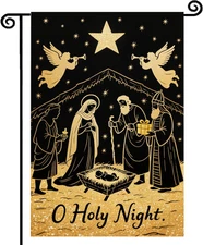 Christmas Winter Flag Jesus Nativity Garden Flag 12X18 Inch Double Sided outside