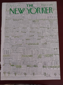 April 21, 1973 NEW YORKER MAGAZINE COVER ONLY - Raymond Davidson Artist