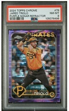 2024 Topps Chrome - Jared Triolo #79 Purple  Sonar Refractor /275 (RC) PSA 8