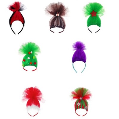 Colorful Mesh Hair Hoop Breathable Hairband Theme Event Stage Photography Props