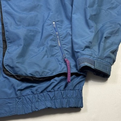 Columbia Vintage Winter Jacket Full Zip Button Nylon Blue Men's