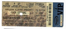 Gwen Stefani 5/24/07 Camden NJ Tweeter Center Rare Ticket Stub!